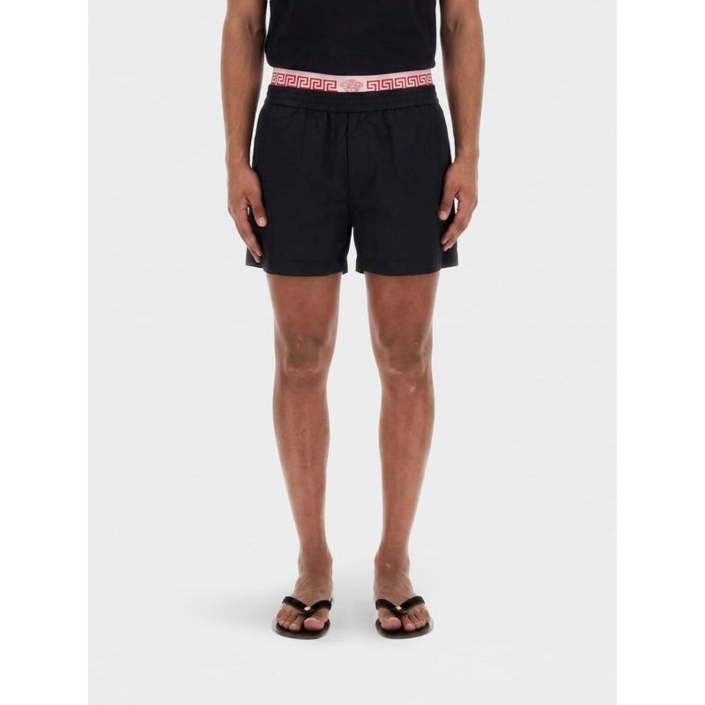 Versace Men Versace Nylon Sport Shorts With Logo Elastic Waistband